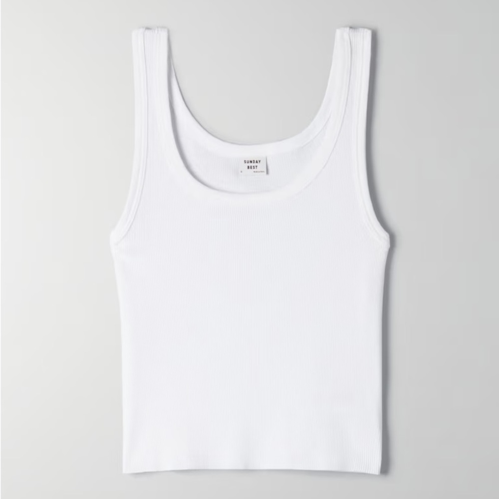 Sunday Best Aritzia Carey Cropped Tank - White Size S